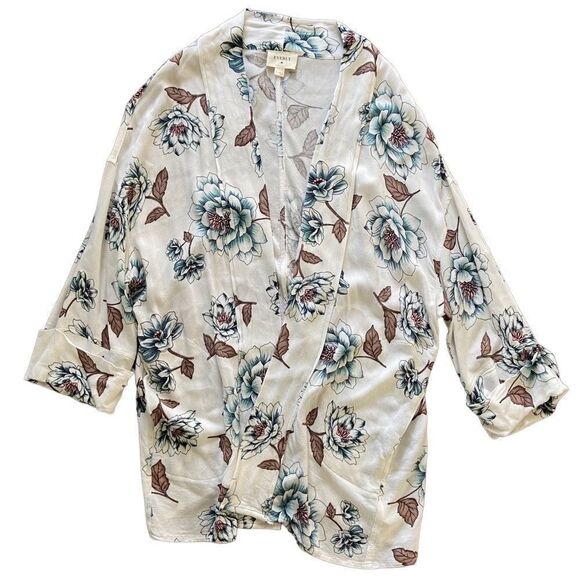 Everly Small Cardigan Kimono Floral Open Front - Picture 1 of 3
